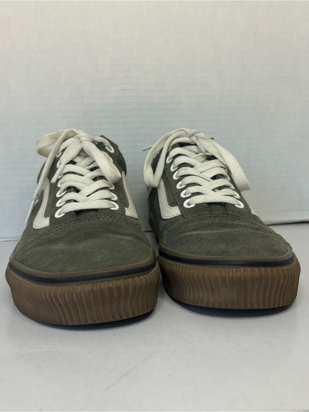 Vans Old Skool Dusty Olive Green Suede Gum Sole Skate Shoes Men 6.5 Women 8 - Picture 7 of 16